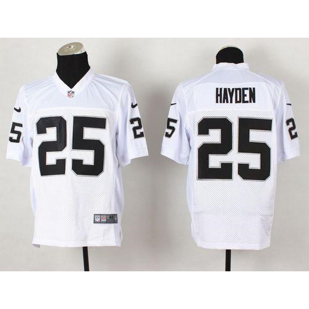 Raiders #25 D.J. Hayden White Men's Stitched NFL Elite Jersey