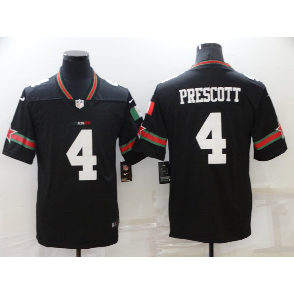 Men's Dallas Cowboys #4 Dak Prescott Black Mexico Stitched Jersey