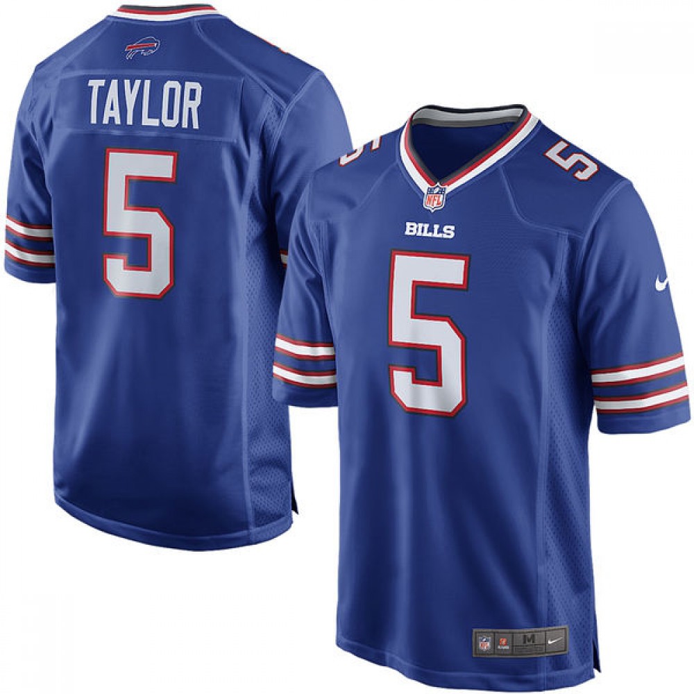 Bills #5 Tyrod Taylor Blue Men's Stitched NFL Elite Rush Jersey