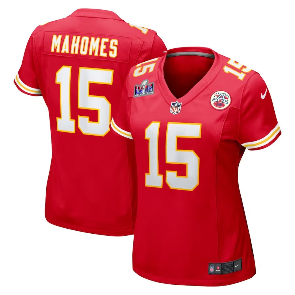 Women's Kansas City Chiefs #15 Patrick MahomesRed Super Bowl LVIII Game Jersey