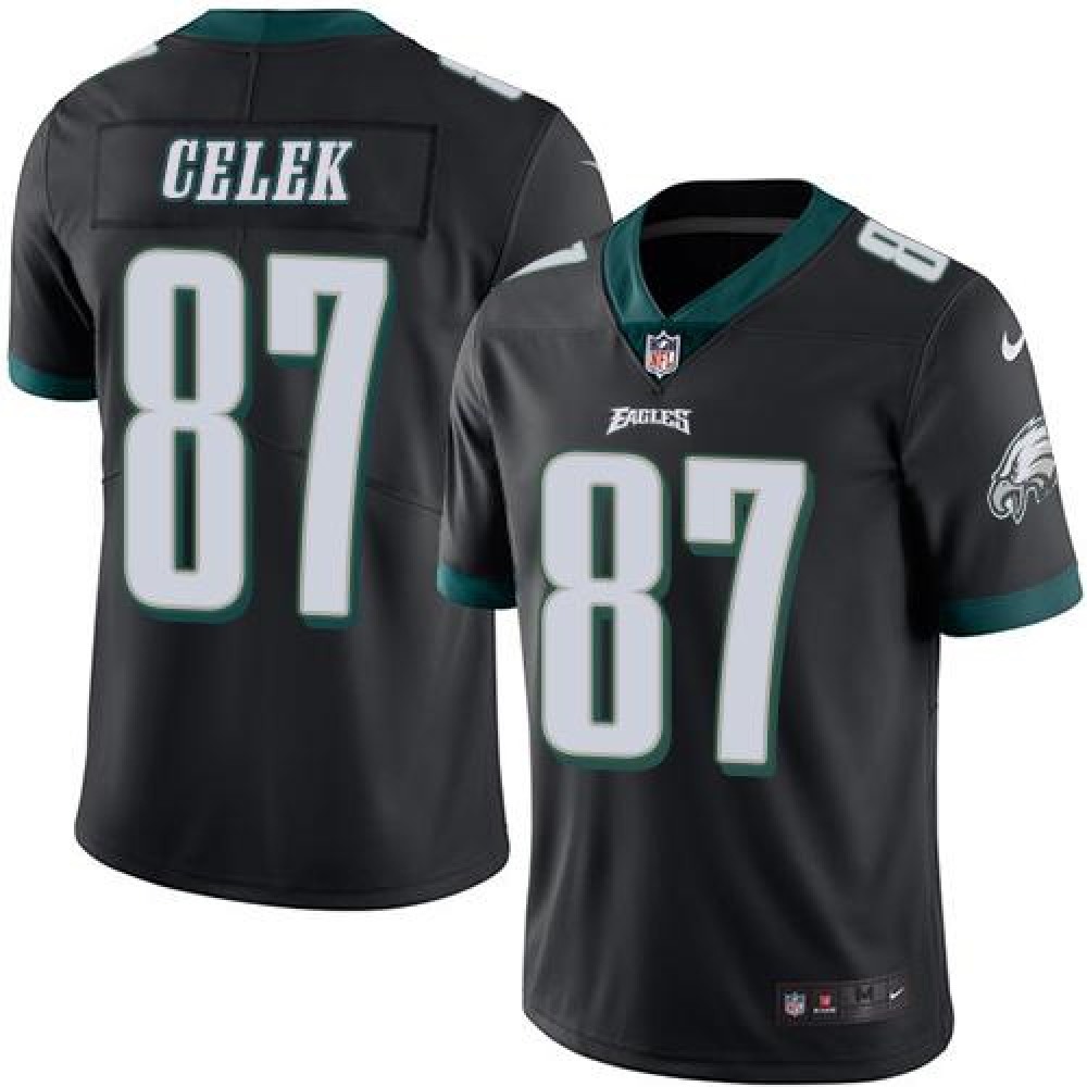 Eagles #87 Brent Celek Black Men's Stitched NFL Limited Rush Jersey