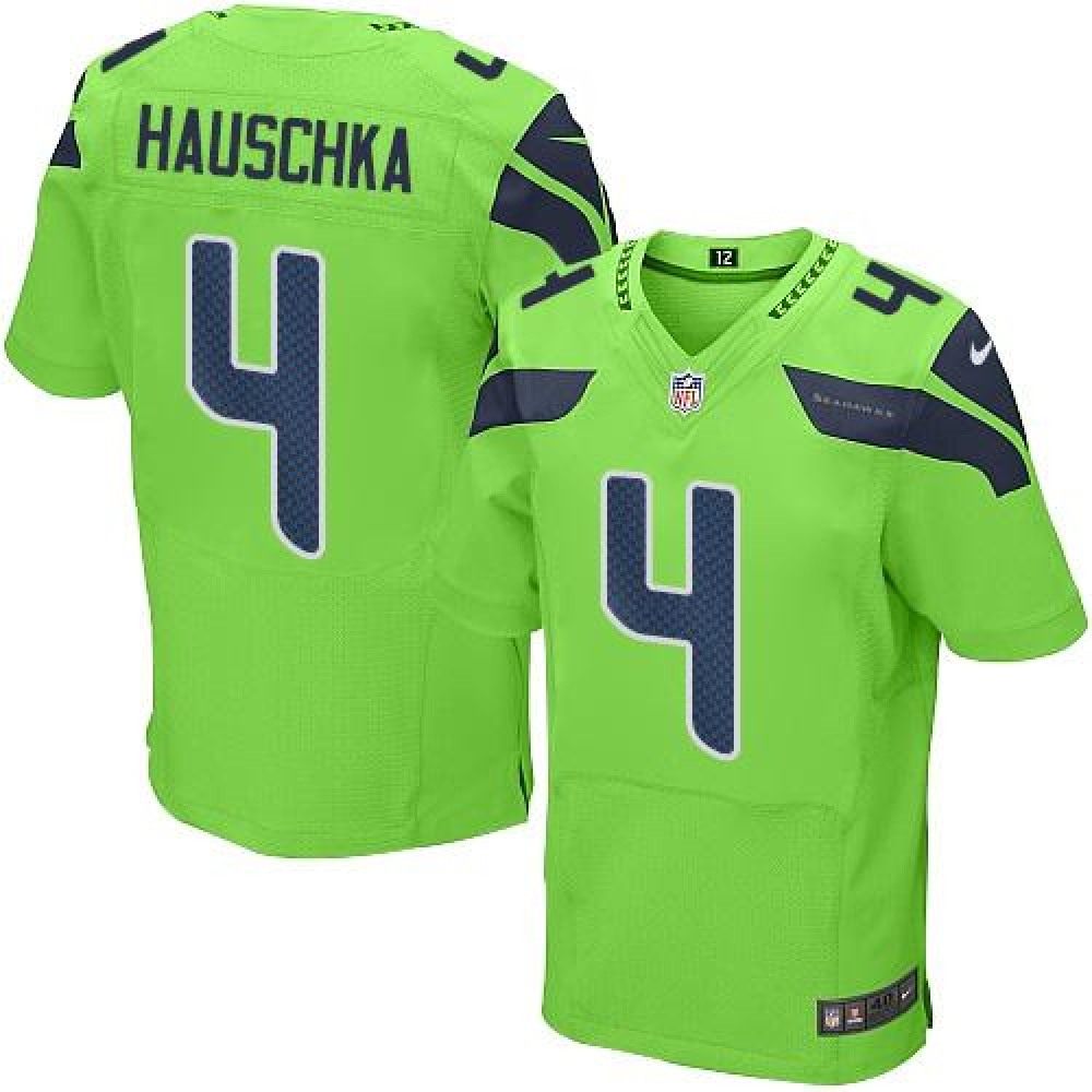 Seahawks #4 Steven Hauschka Green Men's Stitched NFL Elite Rush Jersey