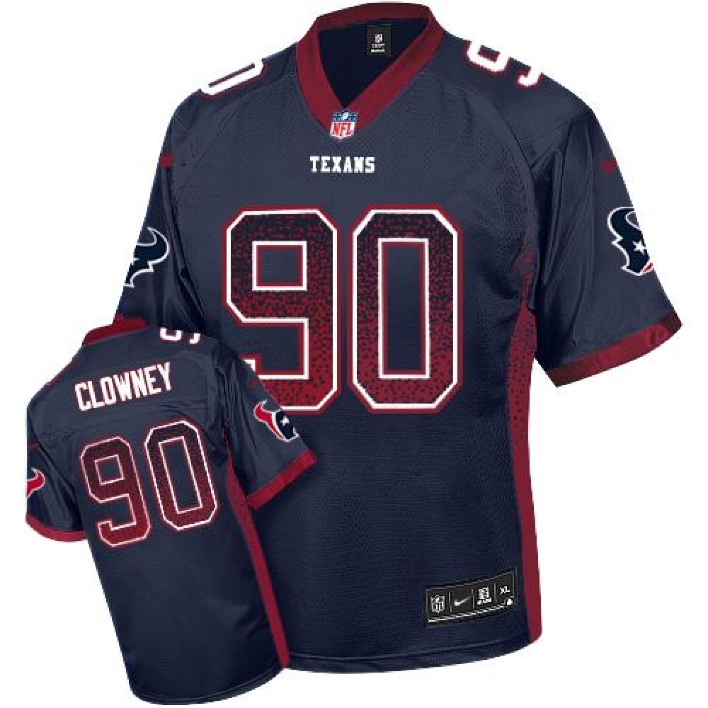 Texans #90 Jadeveon Clowney Navy Blue Team Color Youth Stitched NFL Elite Drift Fashion Jersey
