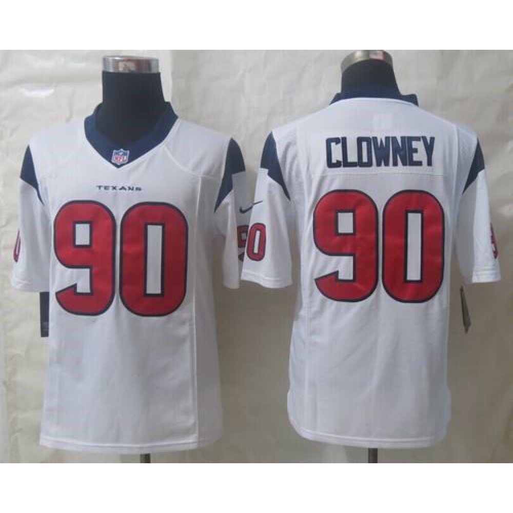 Texans #90 Jadeveon Clowney White Men's Stitched NFL Limited Jersey