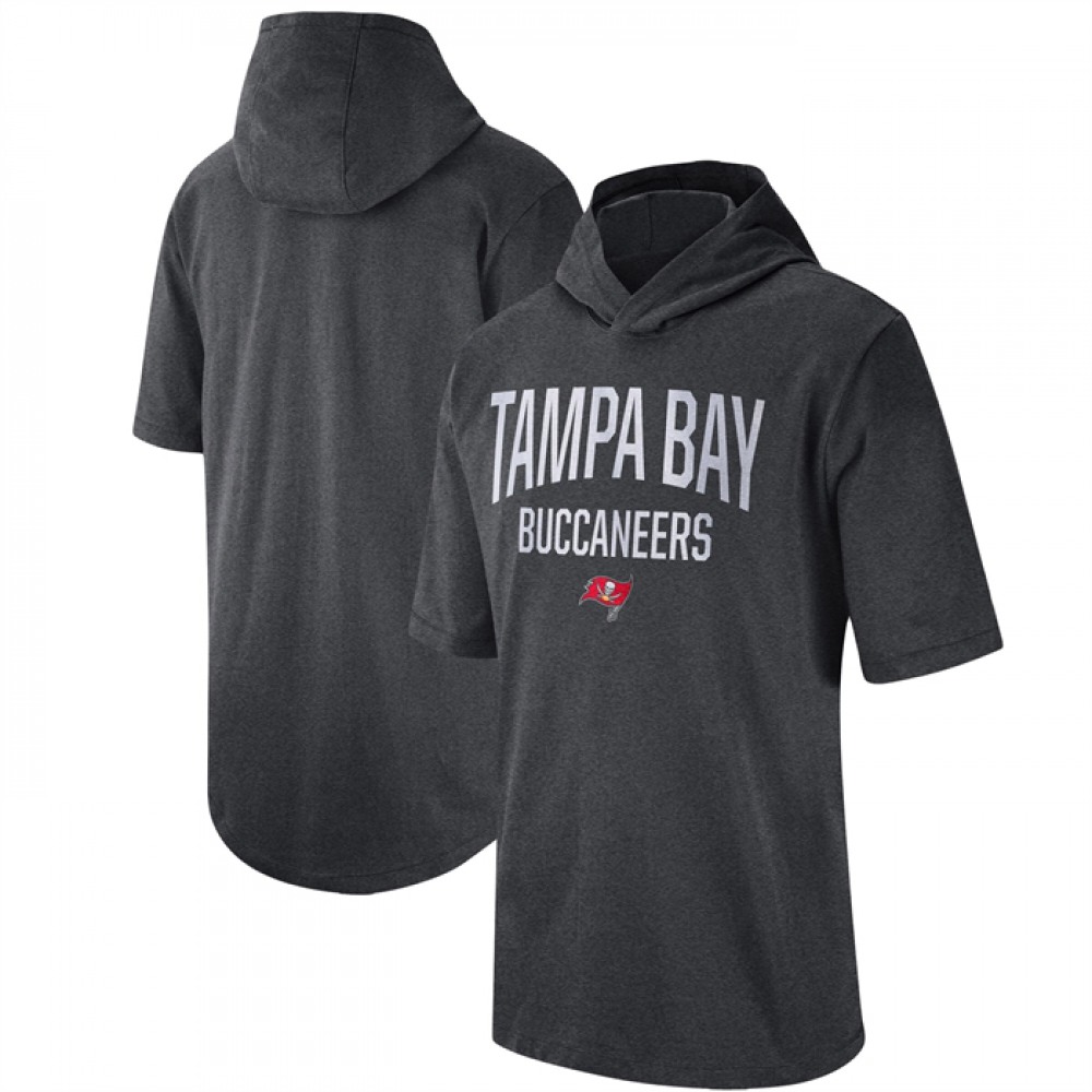 Men's Tampa Bay Buccaneers Heathered Charcoal Sideline Training Hoodie Performance T-Shirt