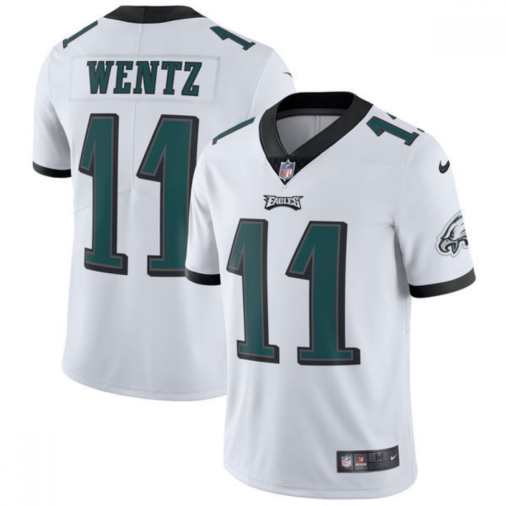 Men's Philadelphia Eagles #11 Carson WentzWhite Vapor Untouchable Limited Stitched NFL Jersey