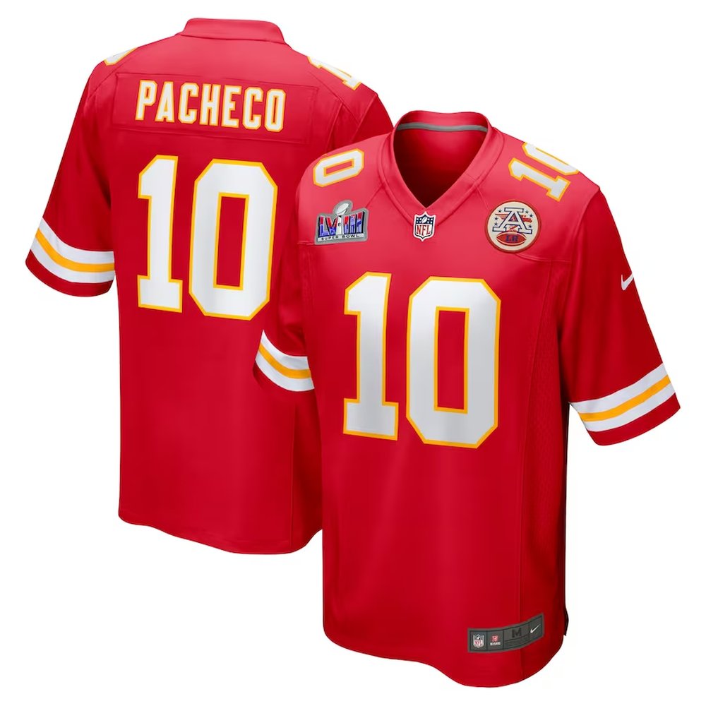 Men's Kansas City Chiefs #10 Isiah PachecoRed Super Bowl LVIII Game Jersey
