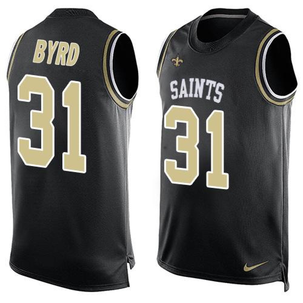 Saints #31 Jairus Byrd Black Team Color Men's Stitched NFL Limited Tank Top Jersey