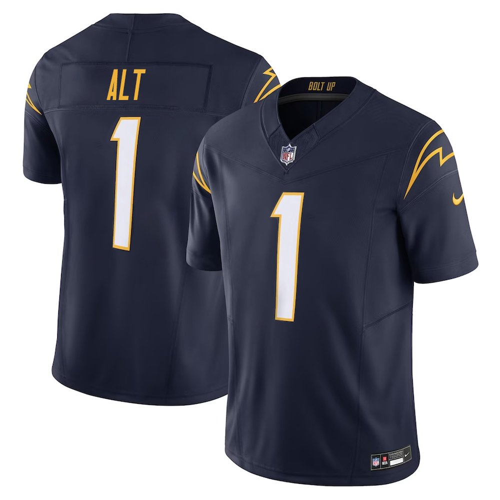 Men's Los Angeles Chargers Joe AltNavy 2024 NFL Draft First Round Pick Player F.U.S.E. Vapor Untouchable Limited Stitched Football Jersey