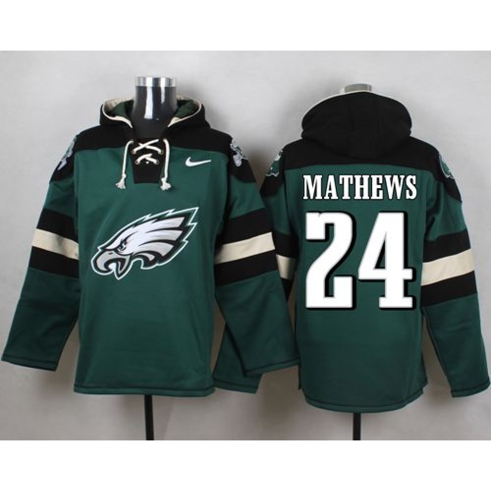 Eagles #24 Ryan Mathews Midnight Green Player Pullover NFL Hoodie