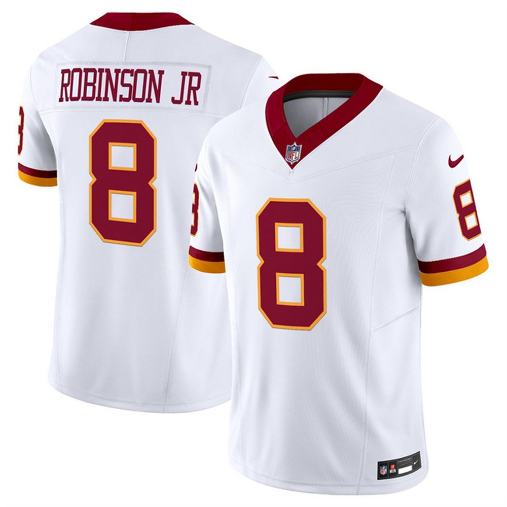 Men's Washington Commanders #8 Brian Robinson Jr. White 2025 F.U.S.E. Throwback Vapor Limited Stitched Football Jersey