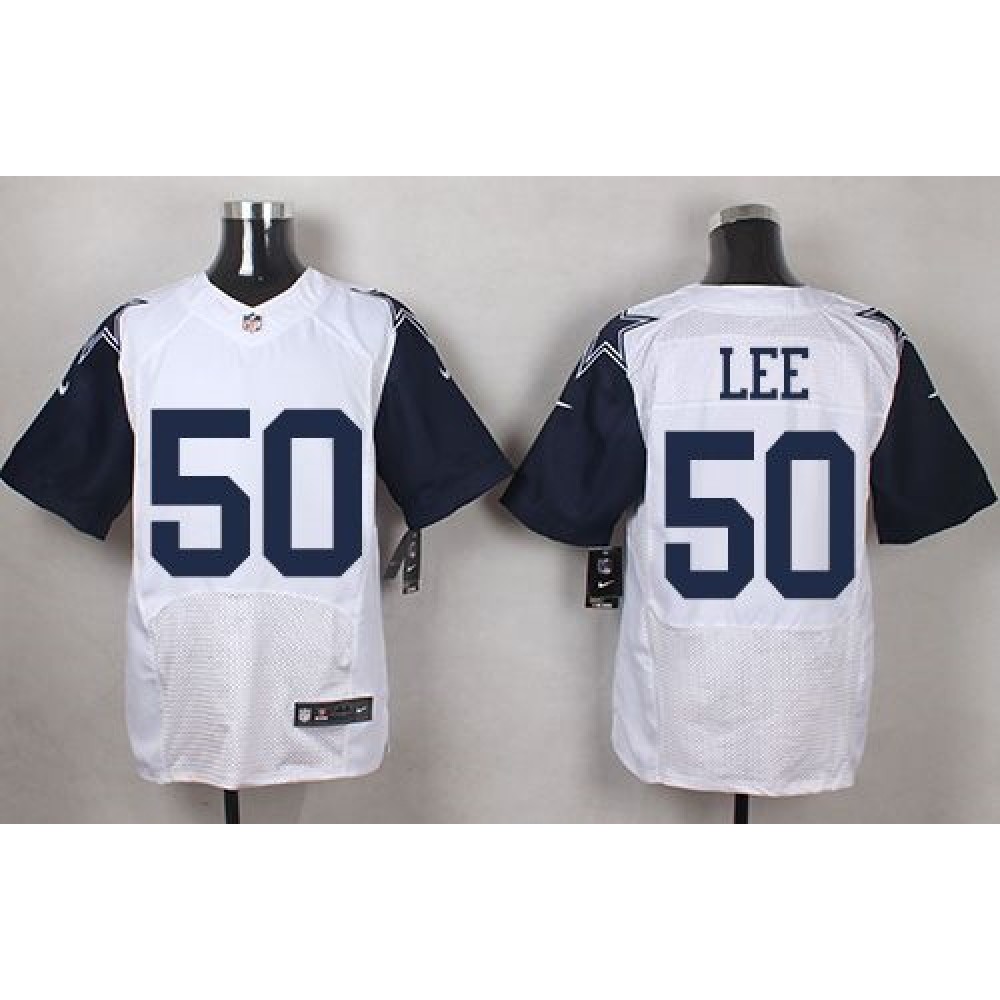 Cowboys #50 Sean Lee White Men's Stitched NFL Elite Rush Jersey