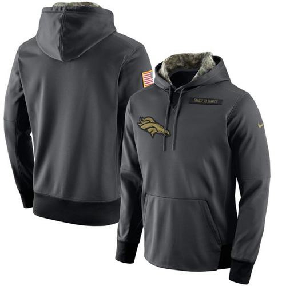 Men's Denver BroncosAnthracite Salute to Service Player Performance Hoodie
