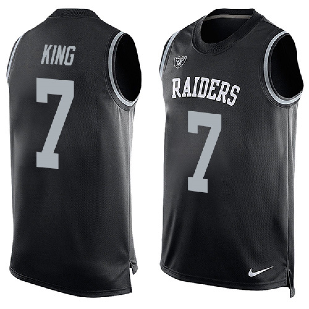 Raiders #7 Marquette King Black Team Color Men's Stitched NFL Limited Tank Top Jersey