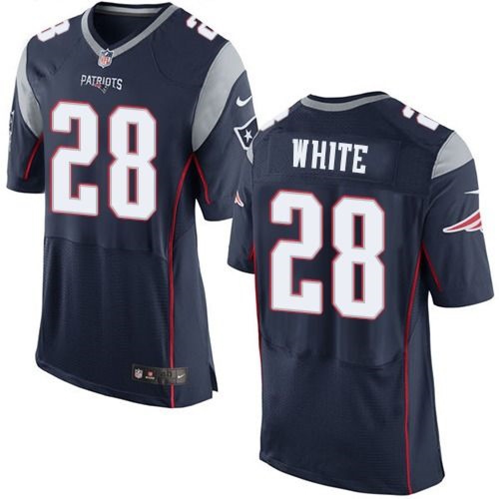 Patriots #28 James White Navy Blue Team Color Men's Stitched NFL New Elite Jersey