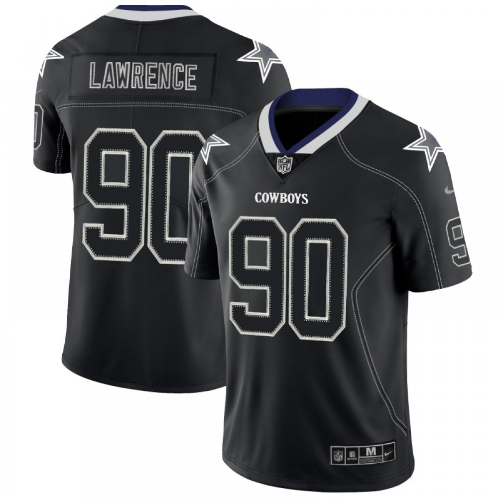 Men's Dallas Cowboys #90 Demarcus Lawrence Black 2018 Lights Out Color Rush NFL Limited Stitched Jersey