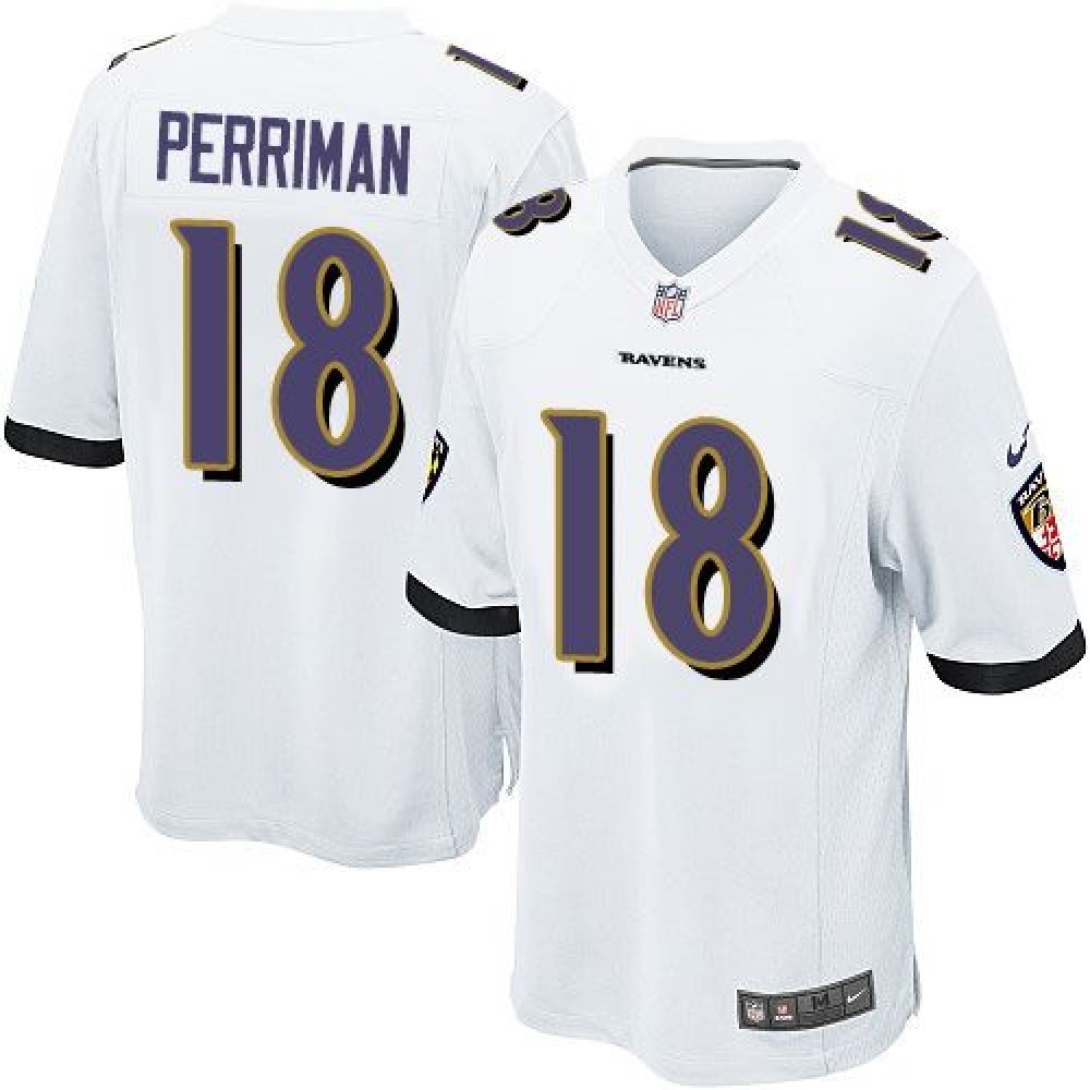 Ravens #18 Breshad Perriman White Youth Stitched NFL New Elite Jersey