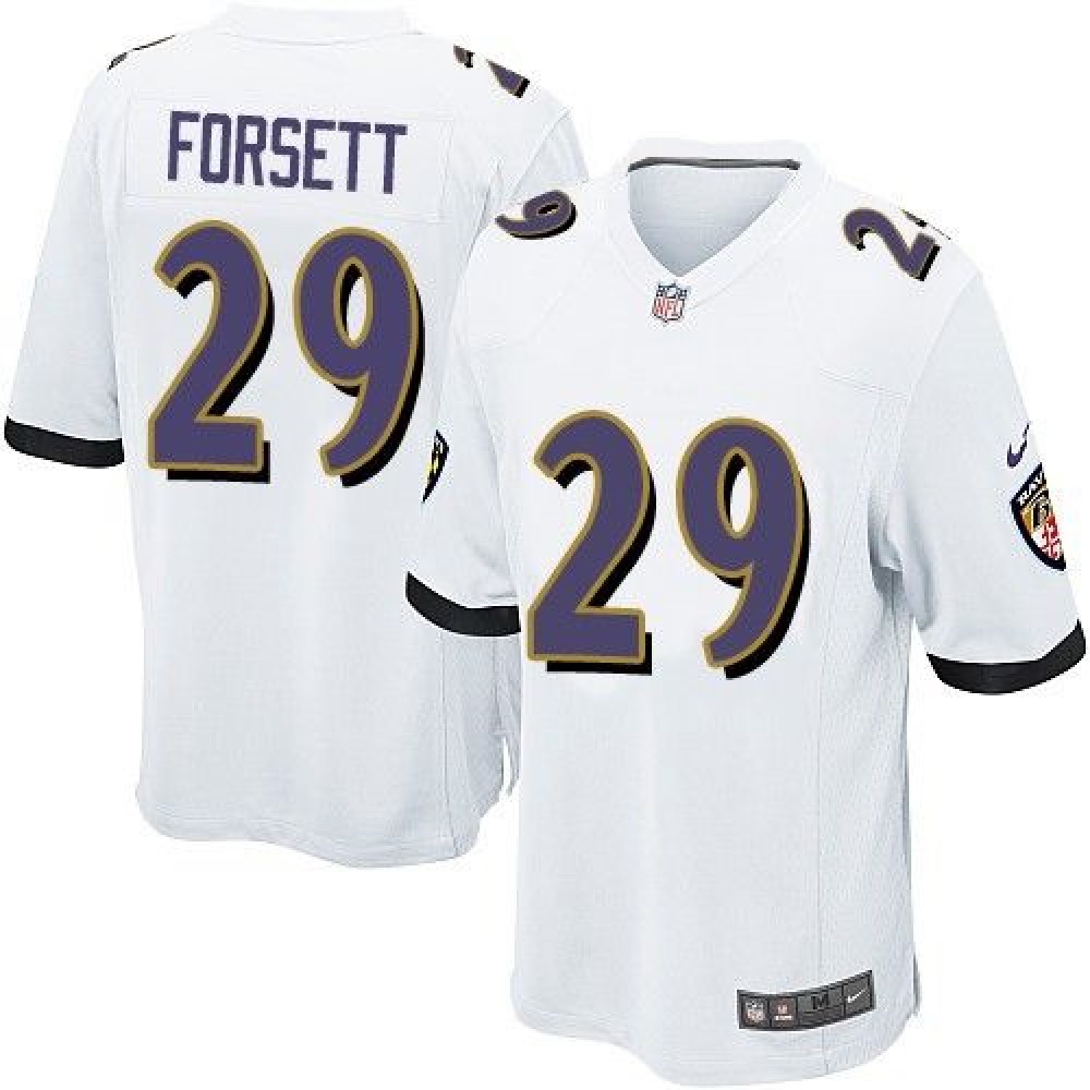 Ravens #29 Justin Forsett White Youth Stitched NFL New Elite Jersey