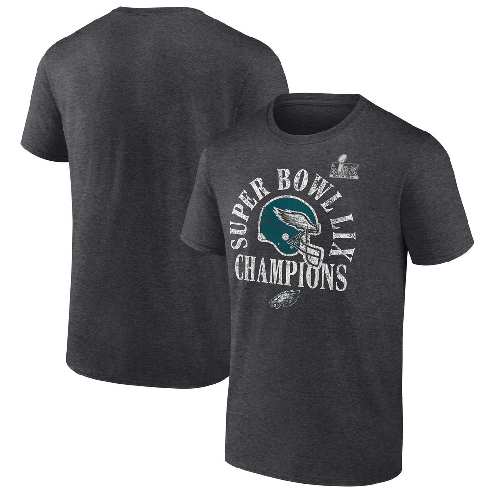 Men's Philadelphia EaglesHeather Charcoal Super Bowl LIX Champions Ring Season T-Shirt