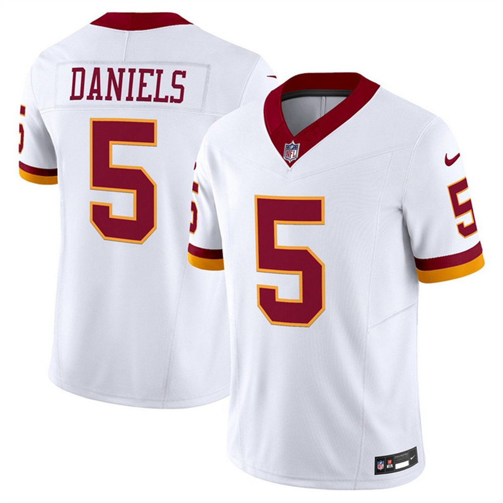Men's Washington Commanders #5 Jayden Daniels White 2025 F.U.S.E. Throwback Vapor Limited Stitched Football Jersey