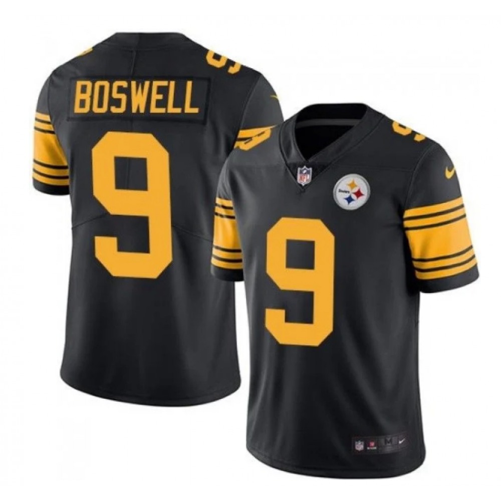 Men's Pittsburgh Steelers #9 Chris Boswell Black Vapor Color Rush Stitched Jersey