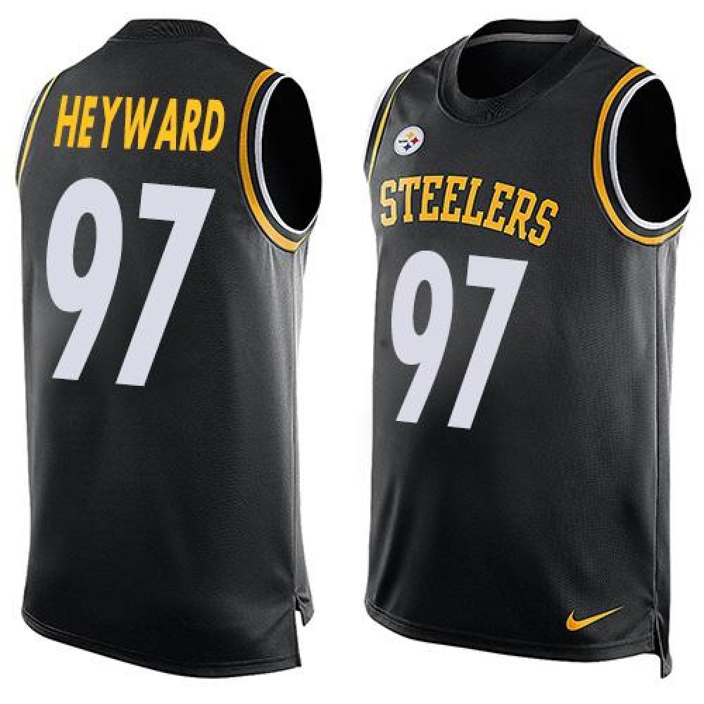 Steelers #97 Cameron Heyward Black Team Color Men's Stitched NFL Limited Tank Top Jersey