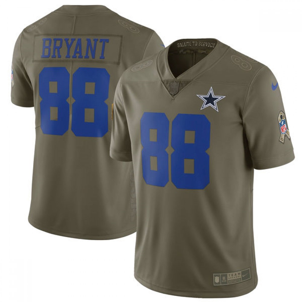 Men'sDallas Cowboys #88 Dez Bryant Olive Salute To Service Limited Stitched NFL Jersey