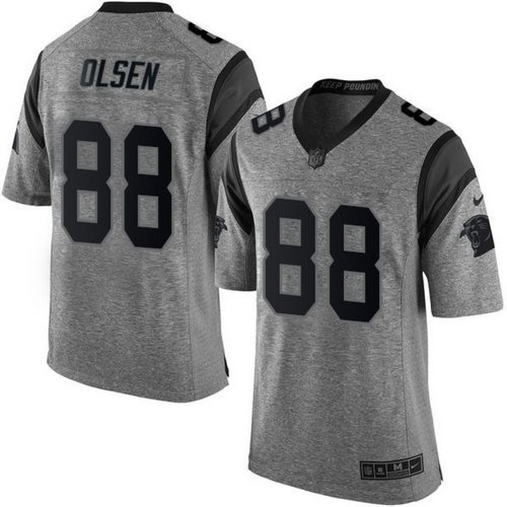 Panthers #88 Greg Olsen Gray Men's Stitched NFL Limited Gridiron Gray Jersey