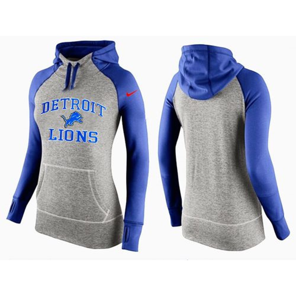 Women'sDetroit Lions Performance Hoodie Grey & Blue_2