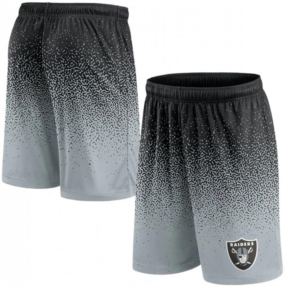 Men's Las Vegas Raiders Black/Silver Ombre Shorts