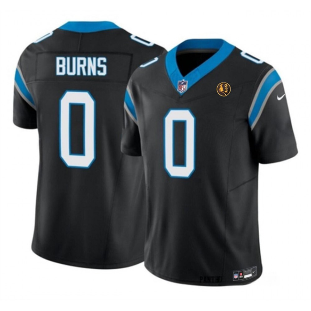 Men's Carolina Panthers #0 Brian Burns Black 2023 F.U.S.E. With John Madden Patch Vapor Limited Stitched Football Jersey