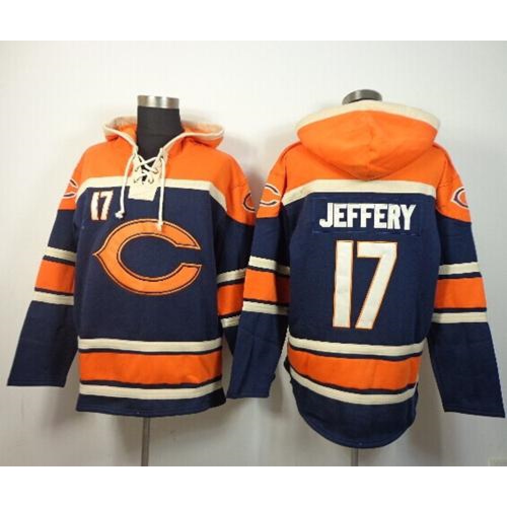 Bears #17 Alshon Jeffery Navy Blue Sawyer Hoodie Sweatshirt NFL Hoodie