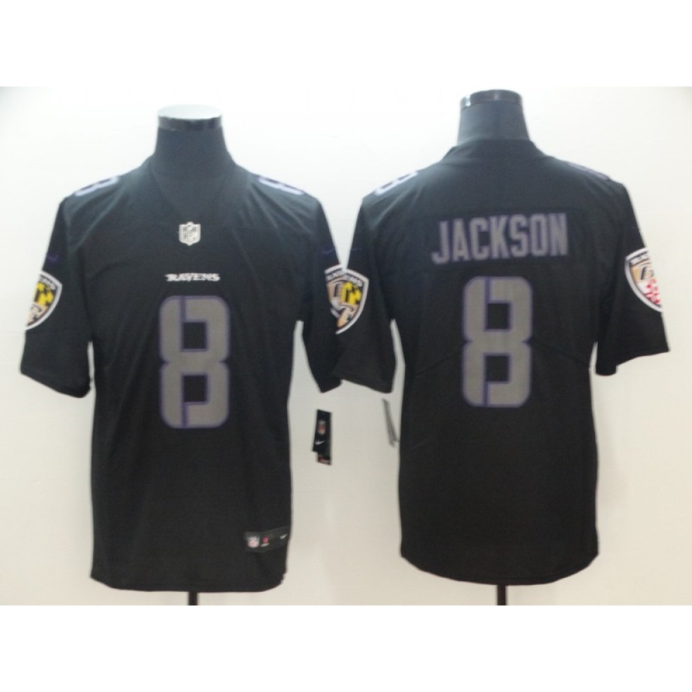 Men's Baltimore Ravens #8 Lamar Jackson Black 2018 Impact Limited Stitched NFL Jersey