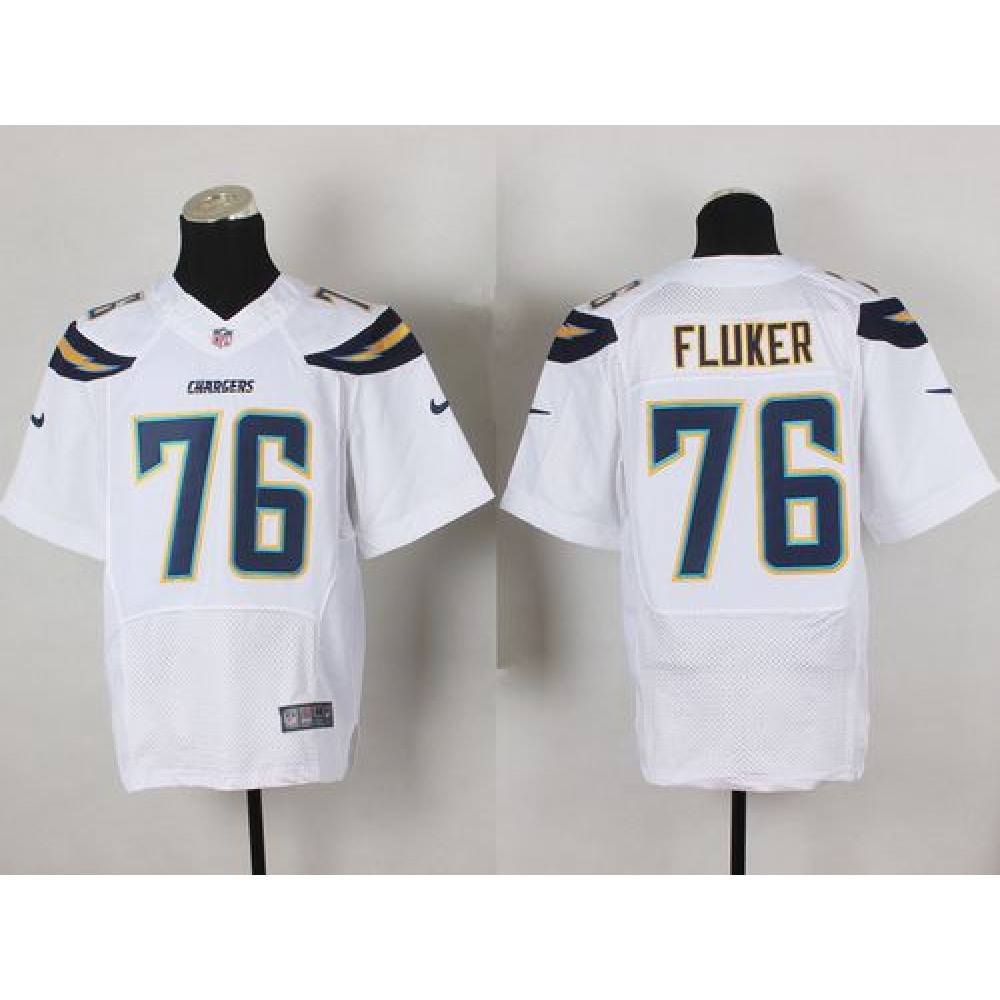 Chargers #76 D.J. Fluker White Men's Stitched NFL New Elite Jersey