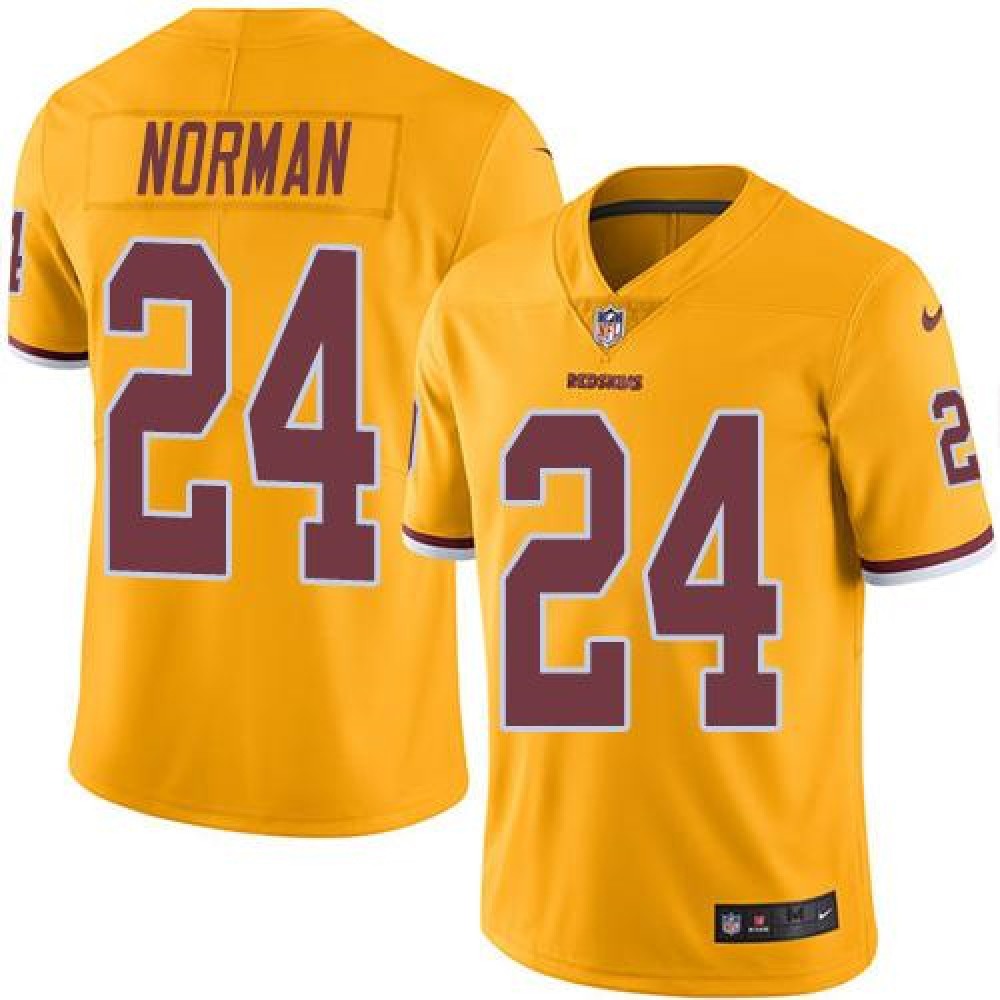 Redskins #24 Josh Norman Gold Men's Stitched NFL Limited Rush Jersey