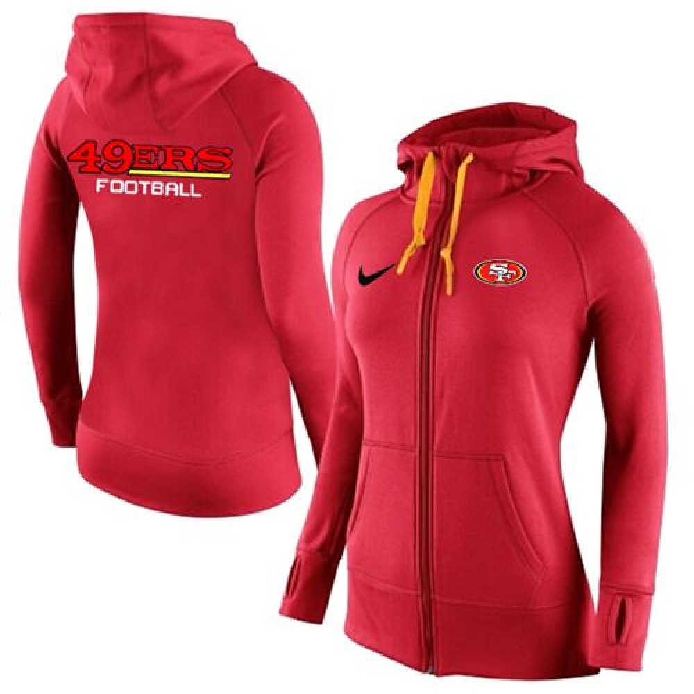 Women'sSan Francisco 49ers Full-Zip Performance Hoodie Red