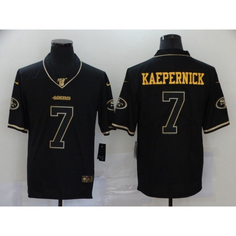 Men's San Francisco 49ers #7 Colin Kaepernick Black Golden Edition Stitched Jersey