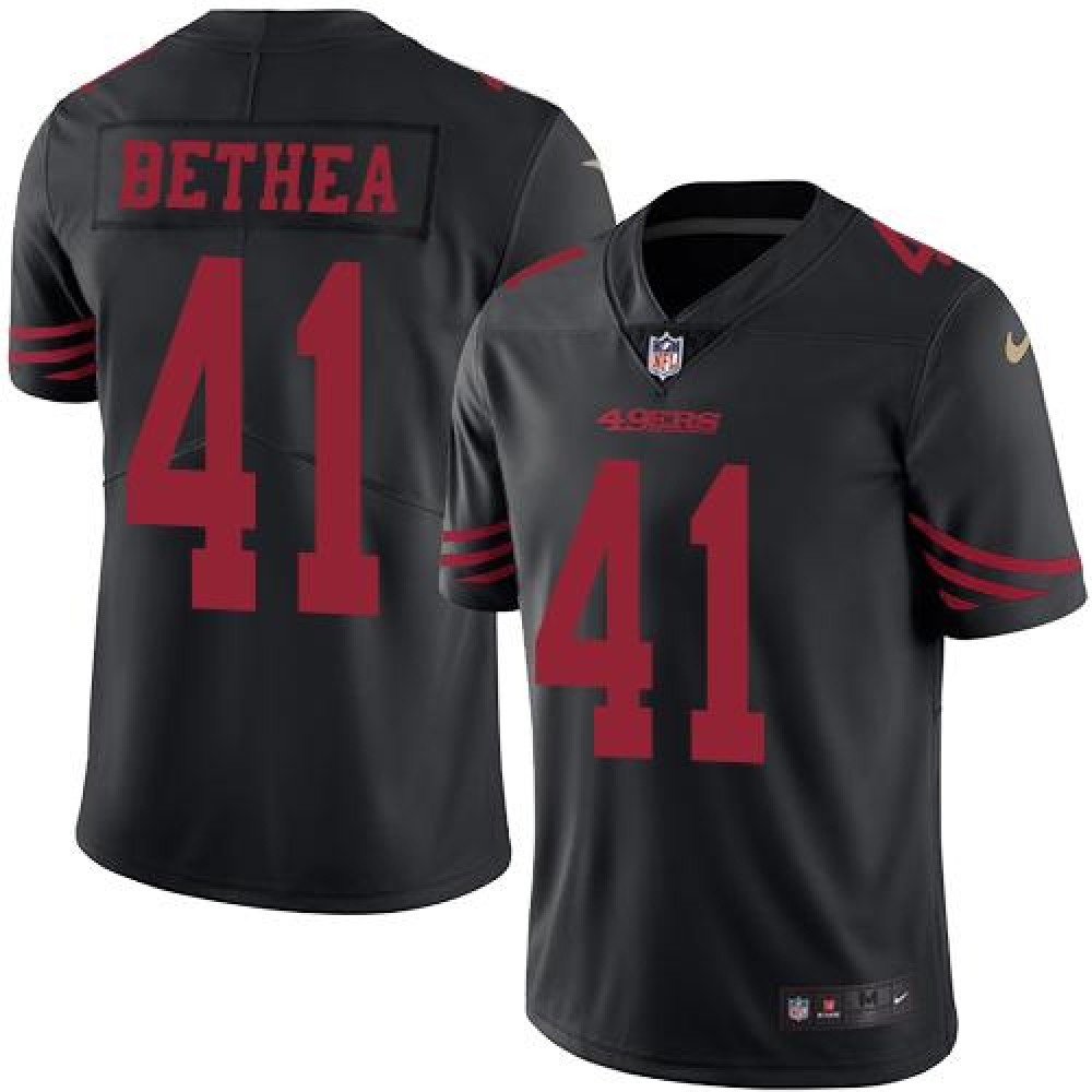 49ers #41 Antoine Bethea Black Youth Stitched NFL Limited Rush Jersey