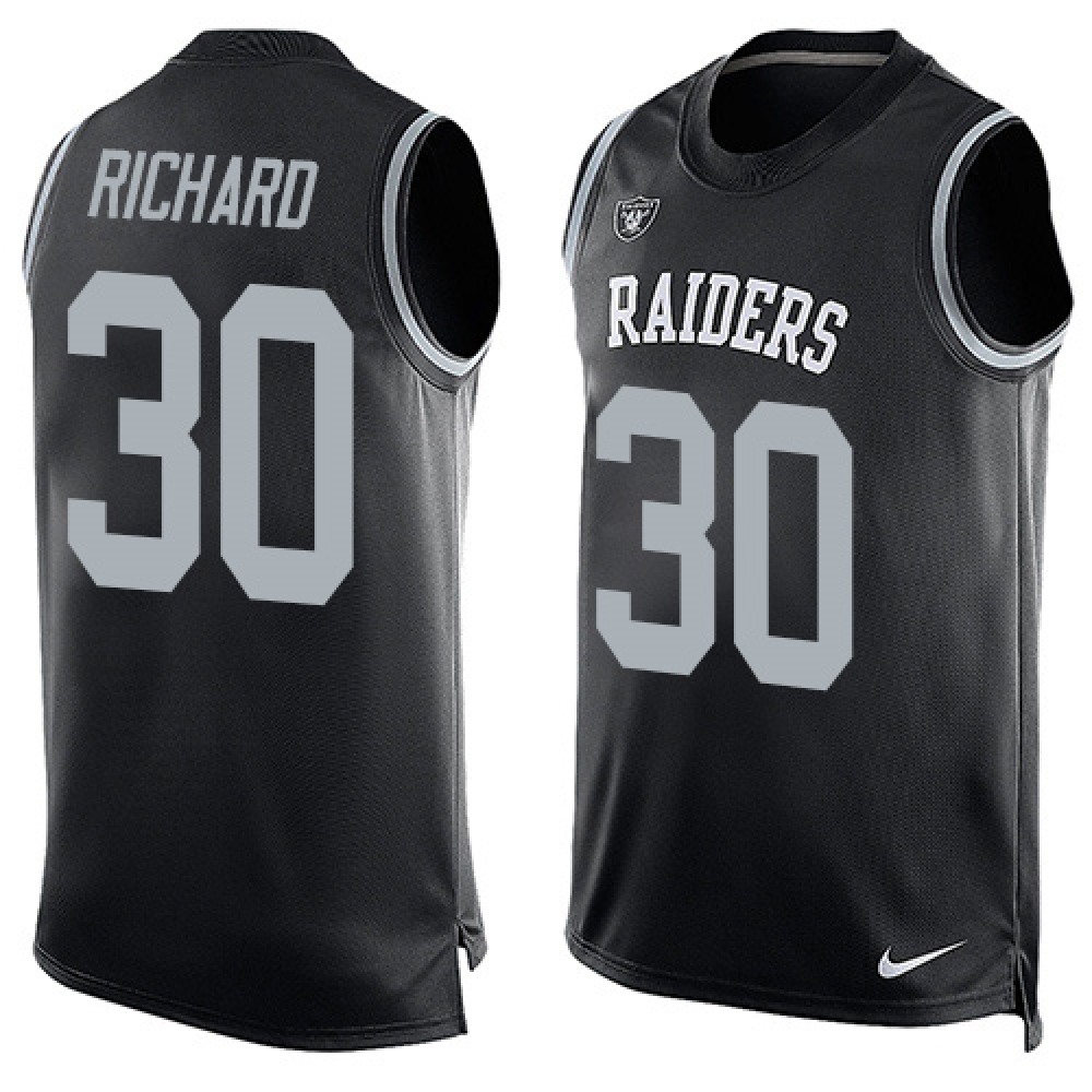 Raiders #30 Jalen Richard Black Team Color Men's Stitched NFL Limited Tank Top Jersey