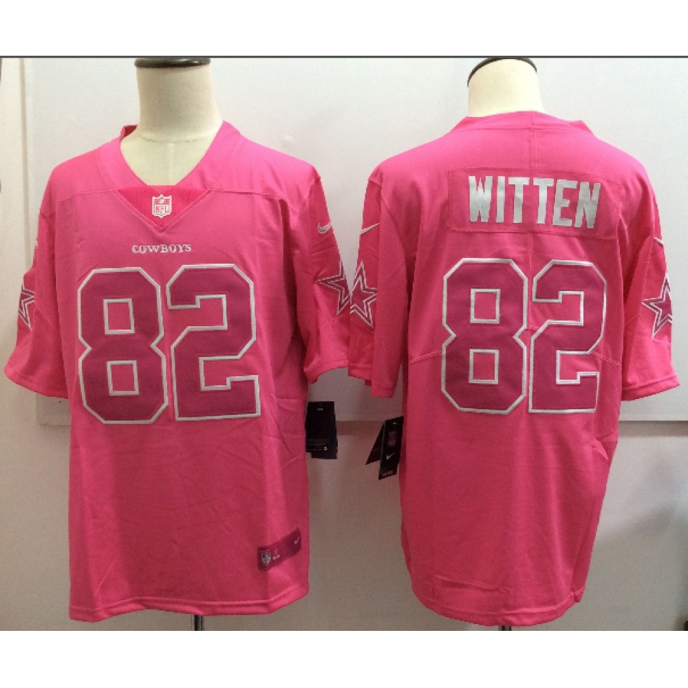 Men'sDallas Cowboys #82 Jason Witten Pink Limited Rush Stitched NFL Jersey