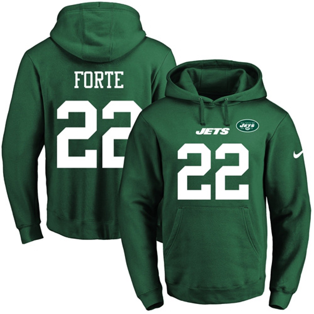 Jets #22 Matt Forte Green Name & Number Pullover NFL Hoodie