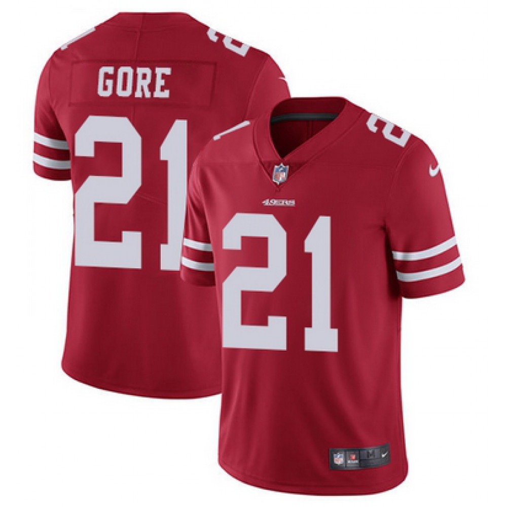Men's San Francisco 49ers #21Frank Gore Red Vapor Untouchable Limited Stitched Jersey