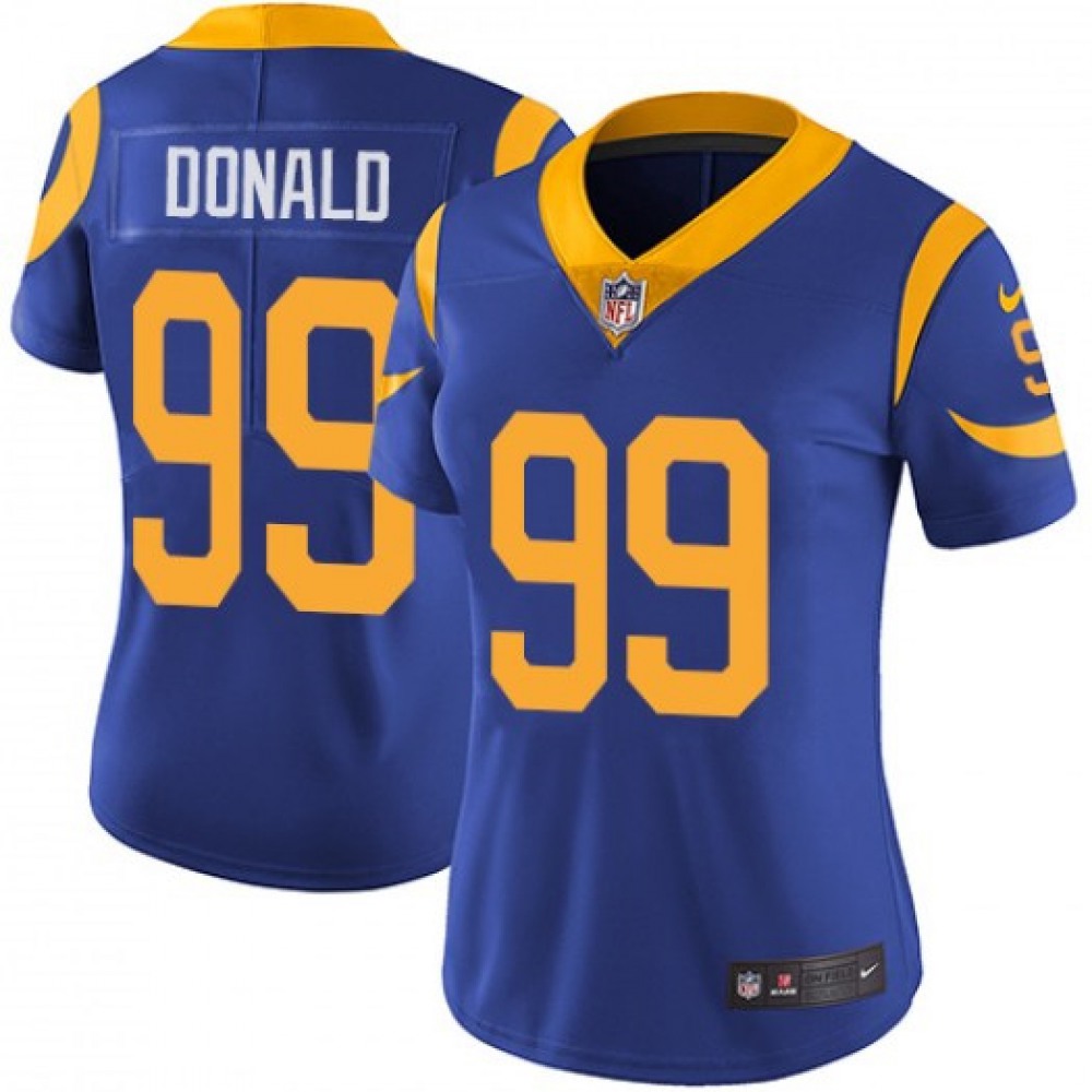 Women's Los Angeles Rams #99 Aaron Donald Blue Vapor Untouchable Limited Stitched NFL Jersey(Run Small)