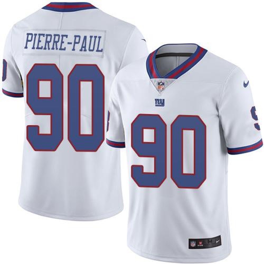 Giants #90 Jason Pierre-Paul White Men's Stitched NFL Limited Rush Jersey