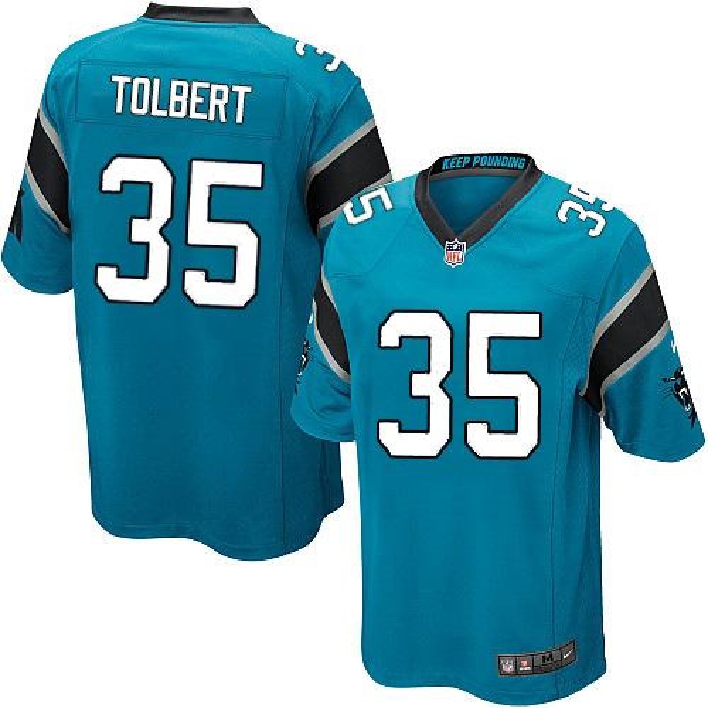 Panthers #35 Mike Tolbert Blue Alternate Youth Stitched NFL Elite Jersey