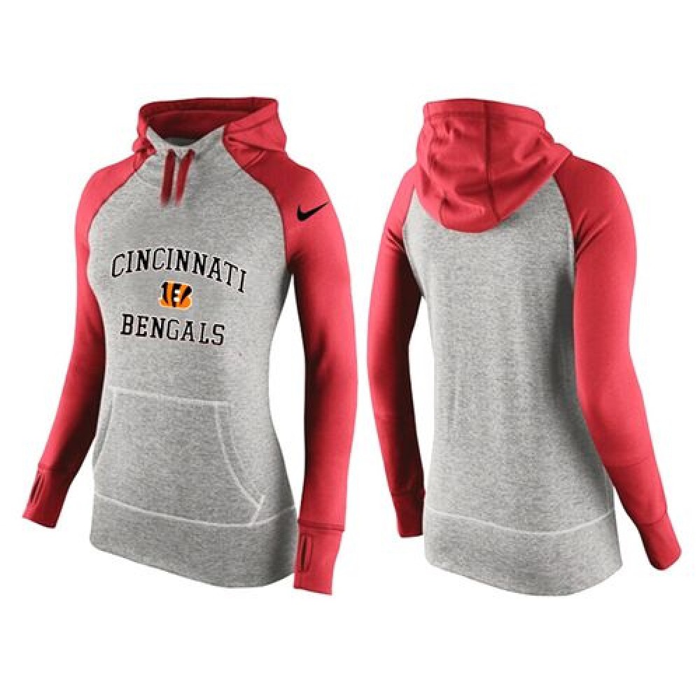 Women'sCincinnati Bengals Performance Hoodie Grey & Red_2