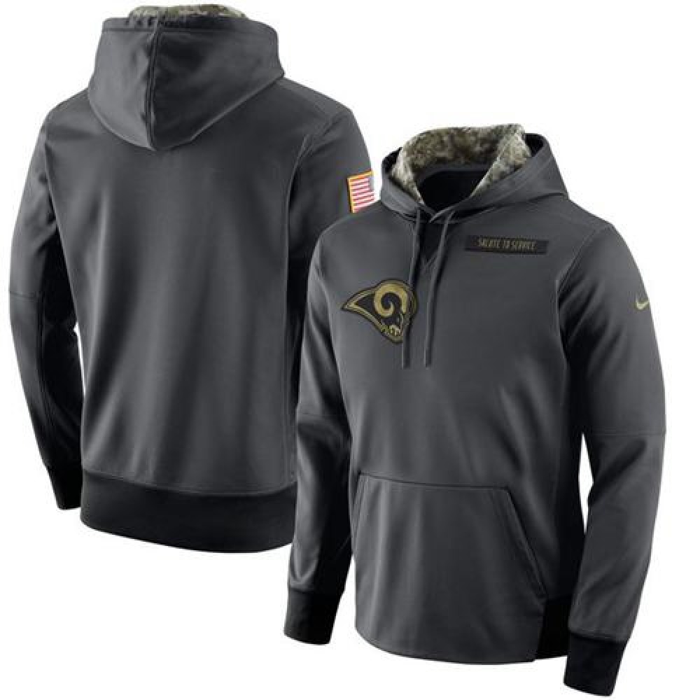 Men's Los Angeles RamsAnthracite Salute to Service Player Performance Hoodie