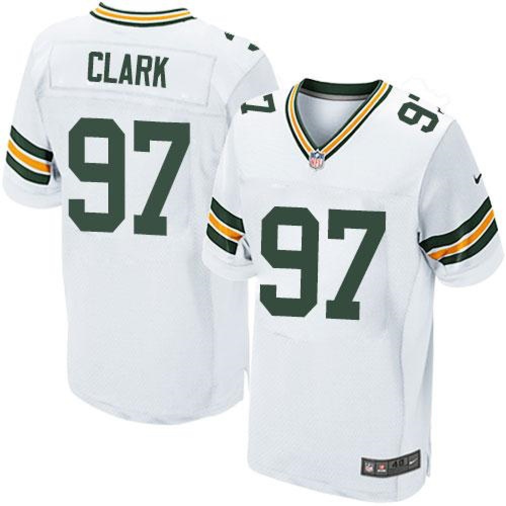 Packers #97 Kenny Clark White Men's Stitched NFL Elite Jersey