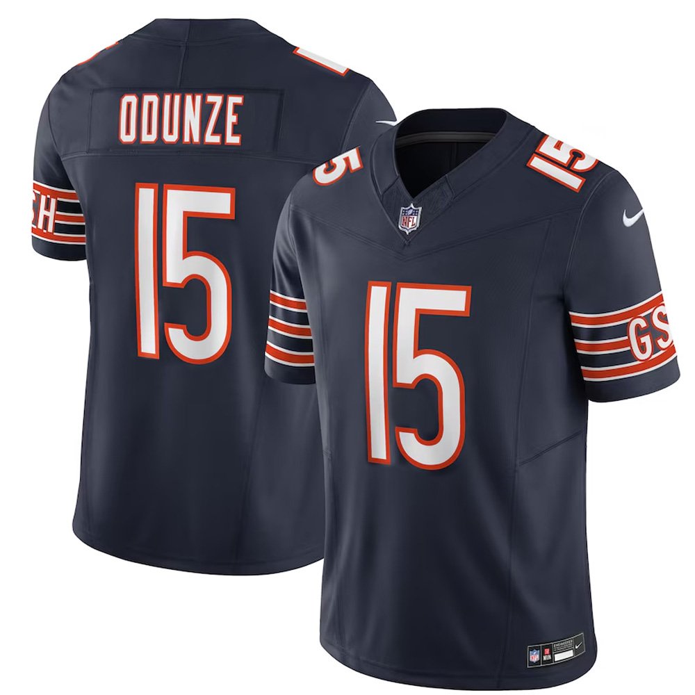 Men's Chicago Bears Rome OdunzeNavy 2024 NFL Draft First Round Pick Player F.U.S.E. Vapor Untouchable Limited Stitched Football Jersey