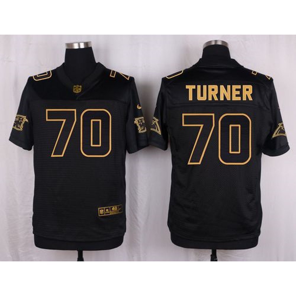 Panthers #70 Trai Turner Black Men's Stitched NFL Elite Pro Line Gold Collection Jersey